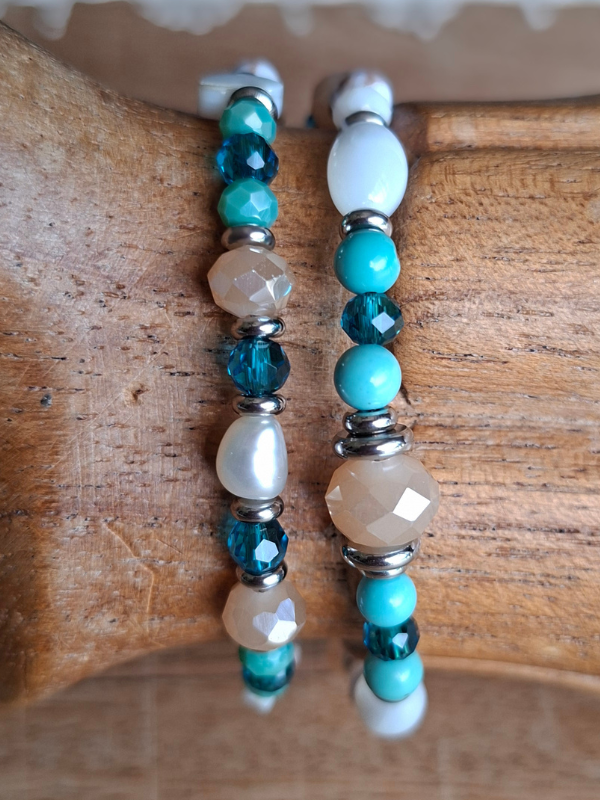 Double Strand Bracelet - Teal & Turquoise