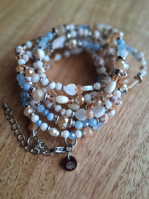 Double Strand Waist Adornment - Periwinkle & Powder Blue