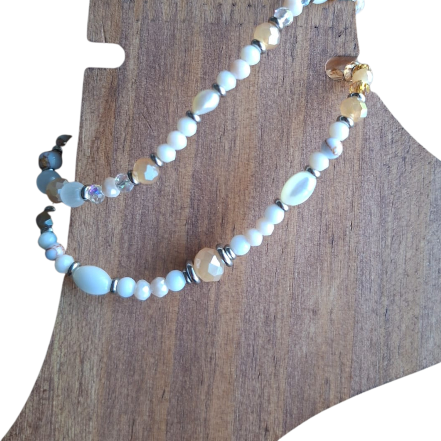 Double Strand Anklet - Tangerine & Orange