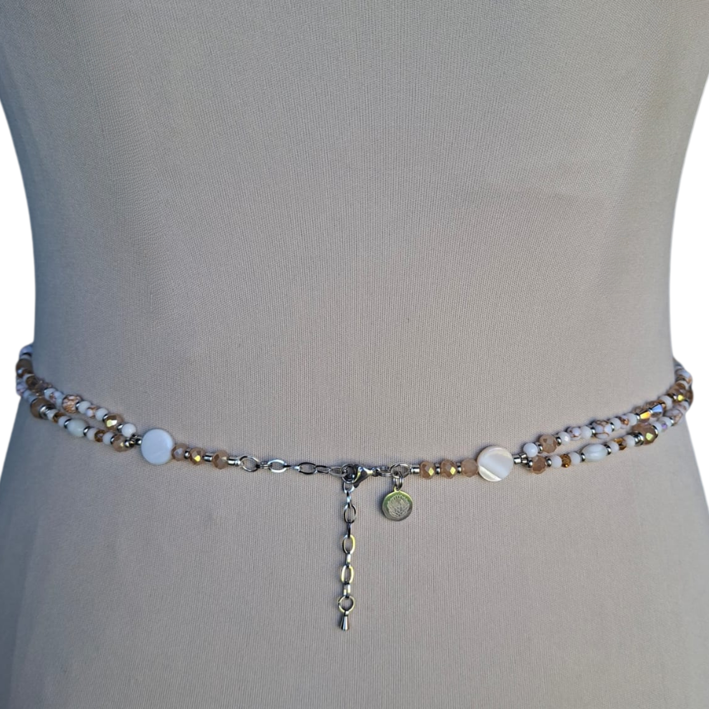 Double Strand Waist Adornment - Tangerine & Orange